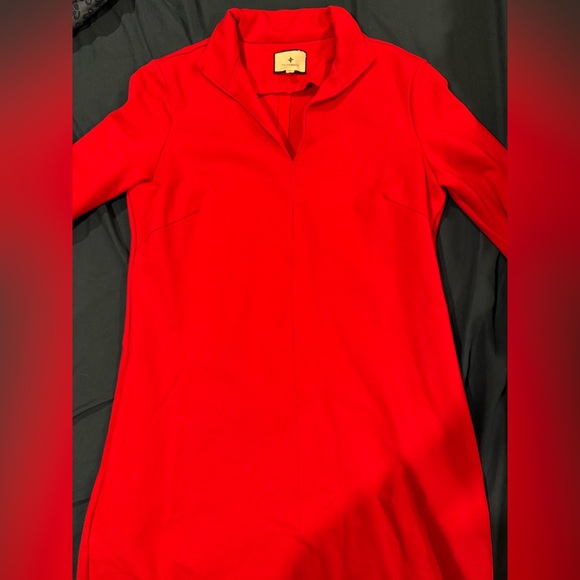 Tuckernuck Red Ponte Clifton Dress 3/4 Sleeve V-neck Pockets Size Small (flawed) - Picture 8 of 8